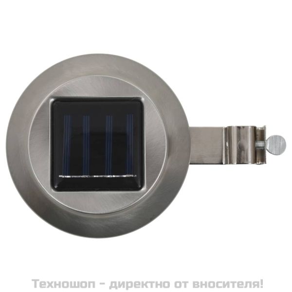 Градински соларни лампи, 6 бр, LED, кръгли, 12 см, бели