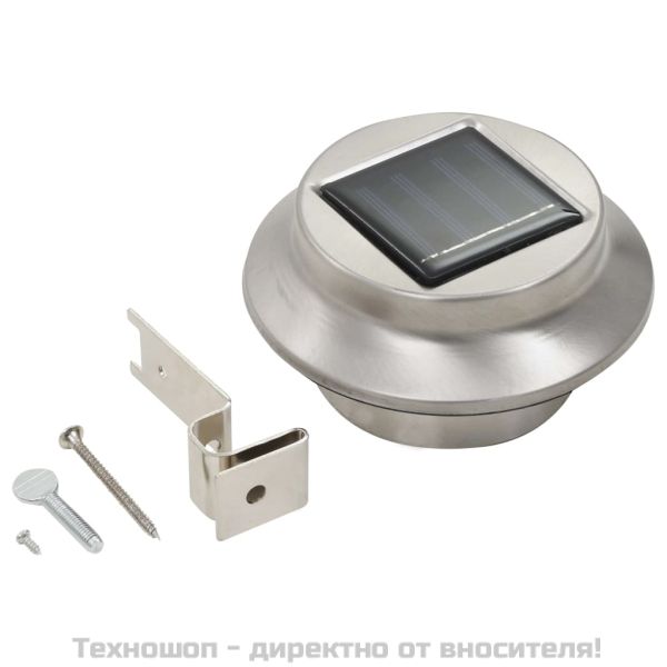 Градински соларни лампи, 6 бр, LED, кръгли, 12 см, бели