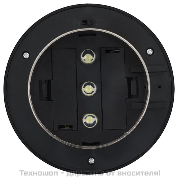 Градински соларни лампи, 6 бр, LED, кръгли, 12 см, бели