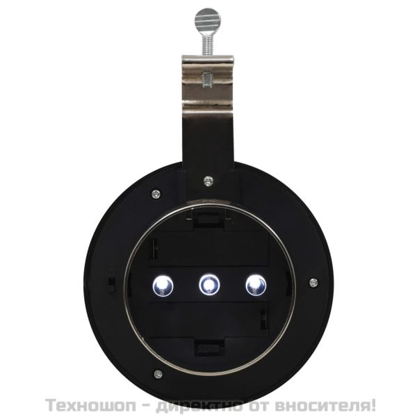 Градински соларни лампи, 6 бр, LED, кръгли, 12 см, бели