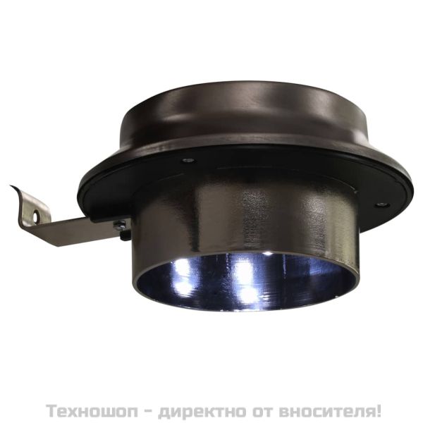 Градински соларни лампи, 6 бр, LED, кръгли, 12 см, бели