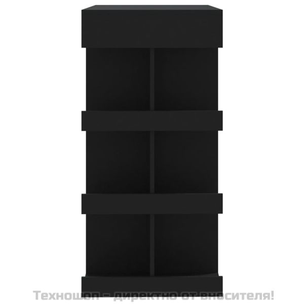 Бар маса с рафтове, черна, 100x50x101,5 см, инженерно дърво