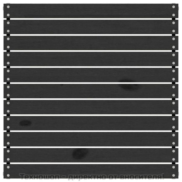 Градински лаундж комплект, 4 части, бор масив, черен