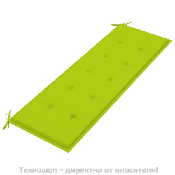 Пейка Батавия с яркозелено възглавница, 150 см, тик масив