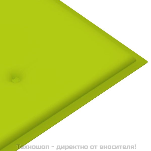 Пейка Батавия с яркозелено възглавница, 150 см, тик масив