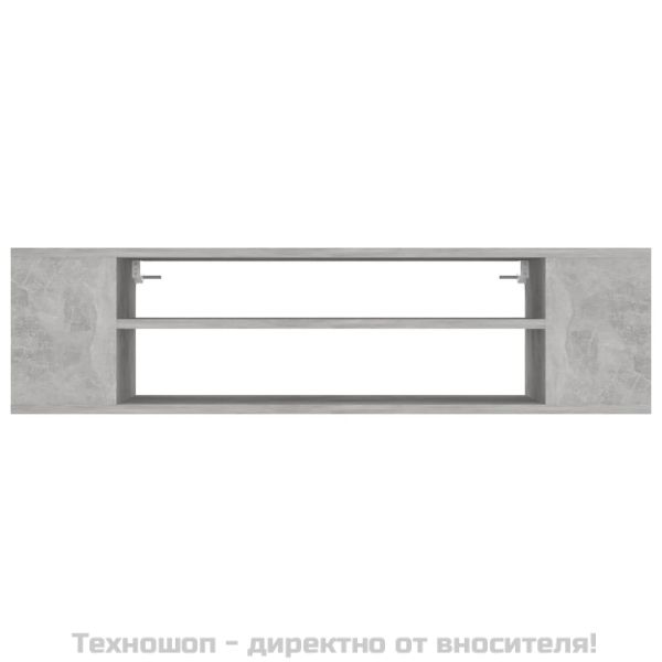 Окачен TВ шкаф, бетонно сив, 100x30x26,5 см, инженерно дърво