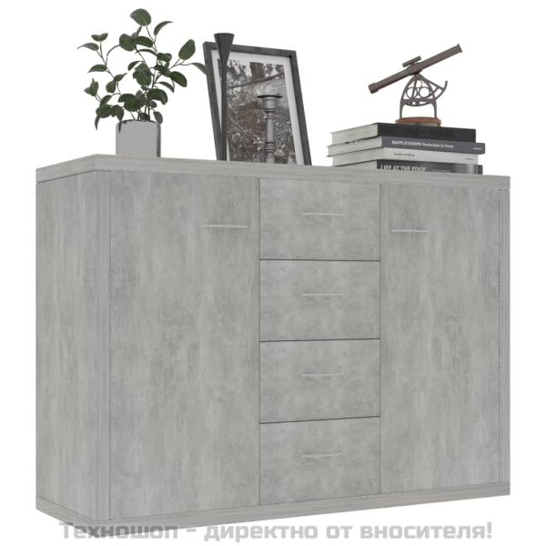 Бюфет, бетонно сив, 88x30x65 см, инженерно дърво