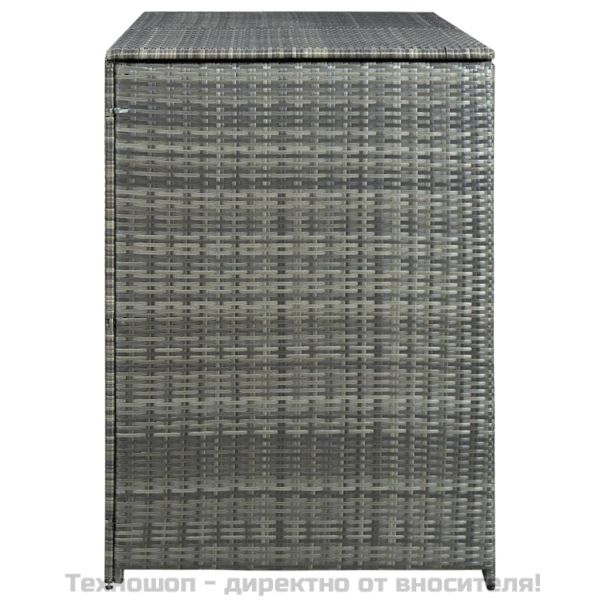 Двоен навес за кофа за смет полиратан антрацит 148x77x111 cм