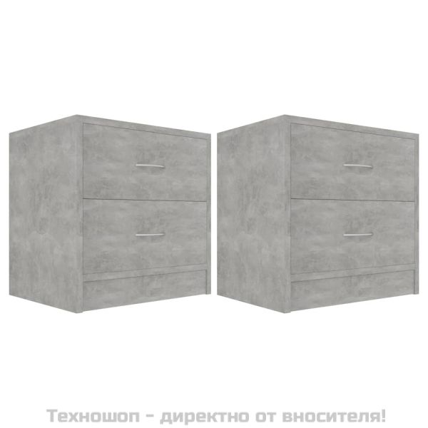 Нощни шкафчета 2 бр бетоново сиво 40x30x40 см инженерно дърво