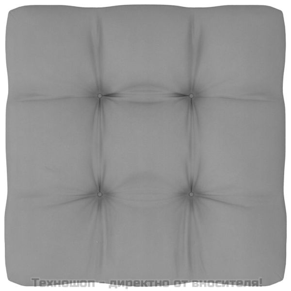 Палетна възглавница, сива, 50x50x12 см, текстил