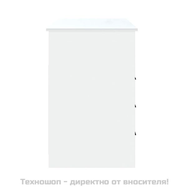 Бюро с чекмеджета, бяло, 102x50x76 см, инженерно дърво