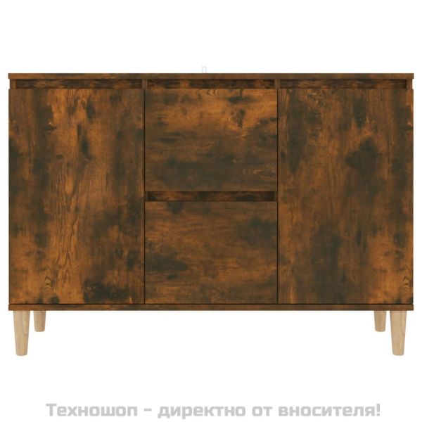 Сайдборд, опушен дъб, 101x35x70 см, инженерно дърво