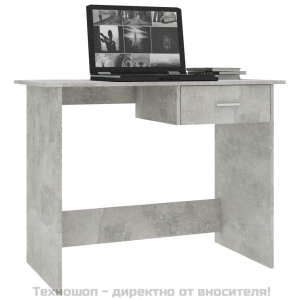 Бюро, бетонно сиво, 100x50x76 см, ПДЧ