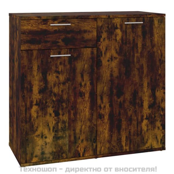 Сайдборд, опушен дъб, 80x36x75 см, инженерно дърво