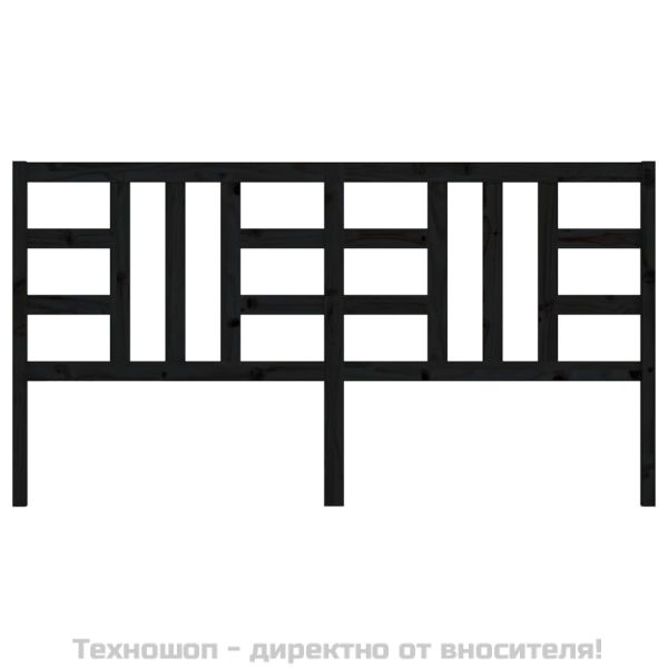 Горна табла за легло, черна, 186x4x100 см, бор масив