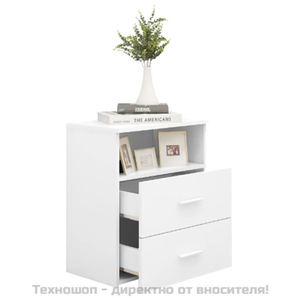 Нощни шкафчета, 2 бр, бели, 50x32x60 см