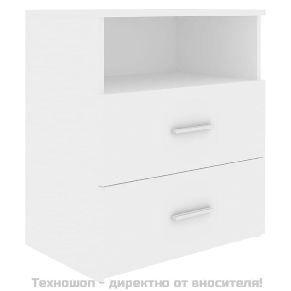 Нощни шкафчета, 2 бр, бели, 50x32x60 см