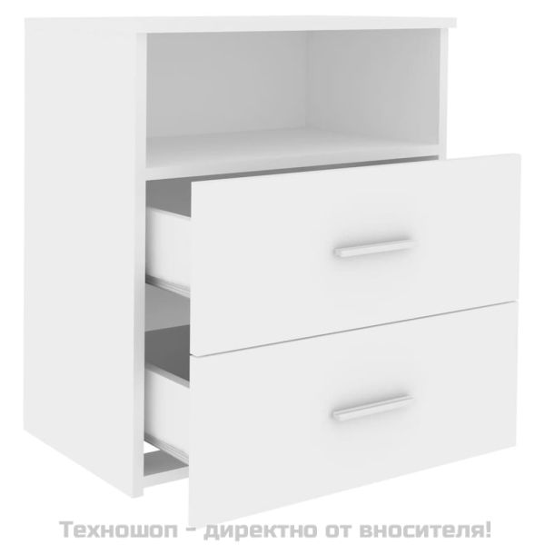 Нощни шкафчета, 2 бр, бели, 50x32x60 см