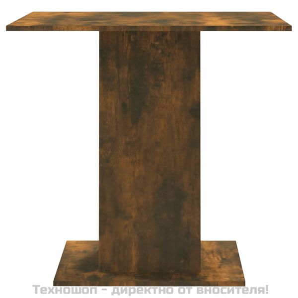 Трапезна маса, опушен дъб, 80x80x75 см, инженерно дърво