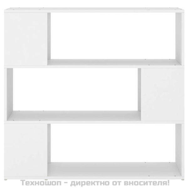 Библиотека/разделител за стая, бяла, 100x24x94 см