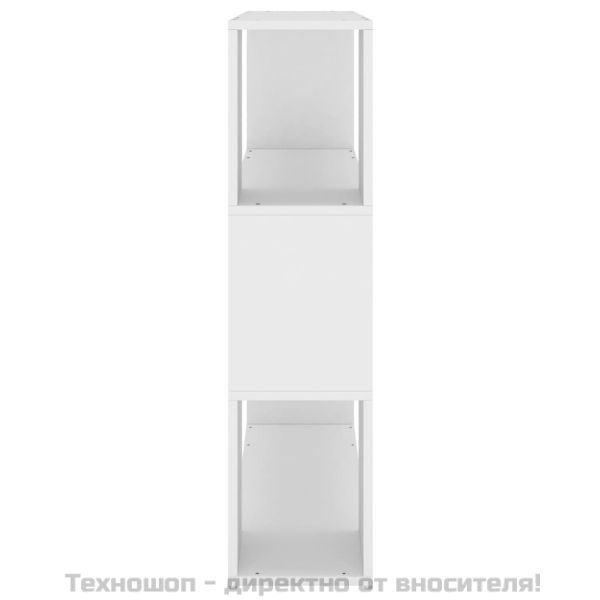 Библиотека/разделител за стая, бяла, 100x24x94 см