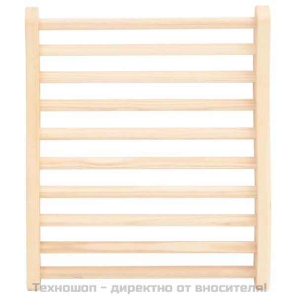 S-образна облегалка за сауна, масивна борова дървесина