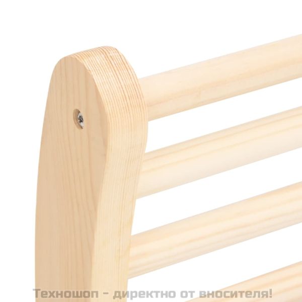 S-образна облегалка за сауна, масивна борова дървесина