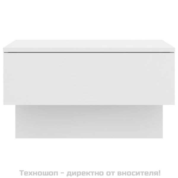 Нощни шкафчета за стенен монтаж, 2 бр, бял гланц