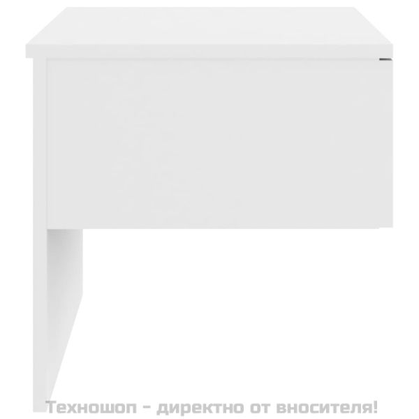 Нощни шкафчета за стенен монтаж, 2 бр, бял гланц