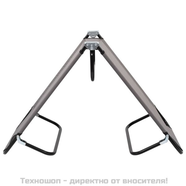 Сгъваем шезлонг, сив, стомана