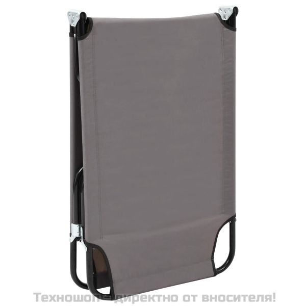 Сгъваем шезлонг, сив, стомана