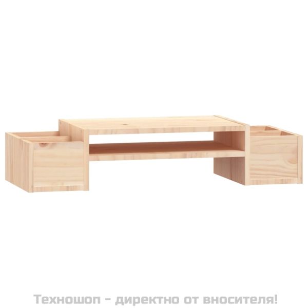 Поставка за монитор, 70x27,5x15 см, бор масив