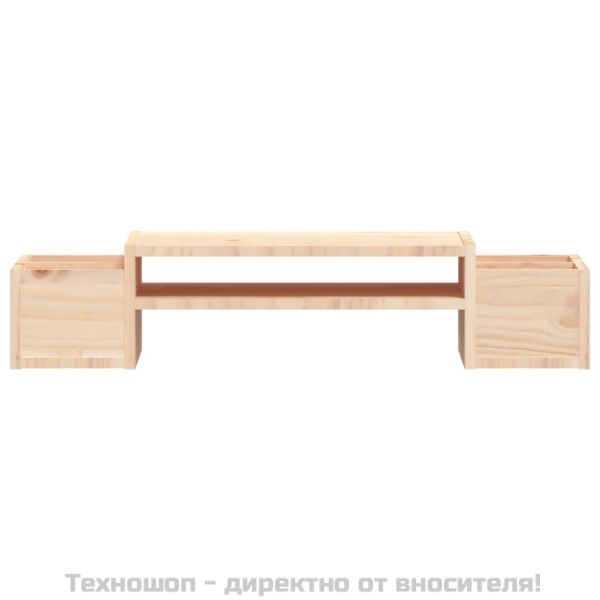 Поставка за монитор, 70x27,5x15 см, бор масив