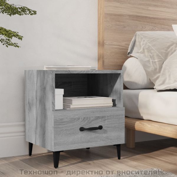 Нощни шкафчета, 2 бр, сив сонома, инженерно дърво