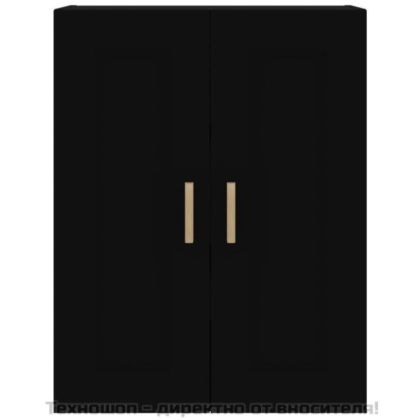 Стенен шкаф, черен, 69,5x32,5x90 см, инженерно дърво