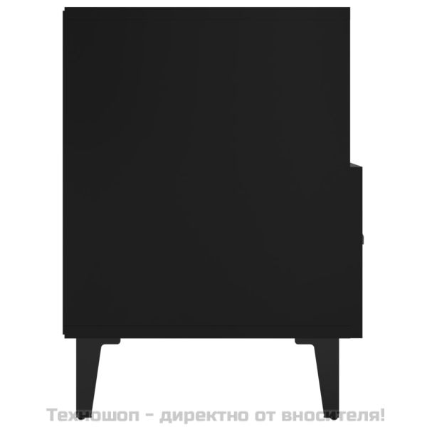 ТВ шкаф, черен, 80x36x50 см, инженерно дърво