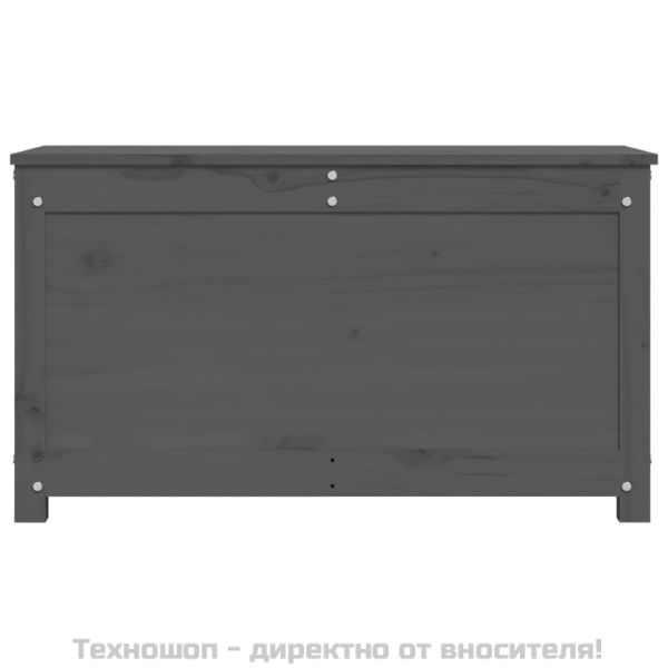 Кутия за съхранение, сива, 80x40x45,5 см, борово дърво масив