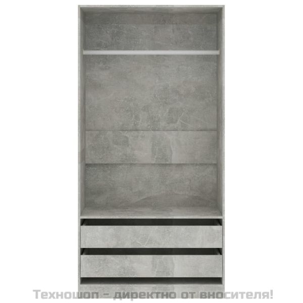 Гардероб, бетонно сиво, 100x50x200 см, ПДЧ