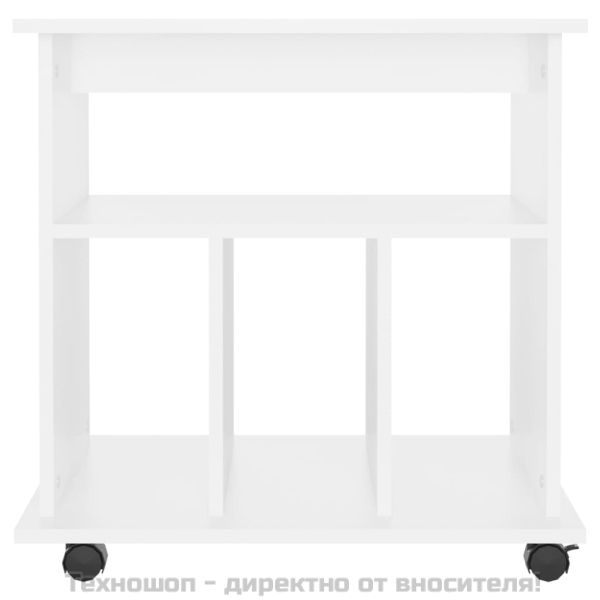 Подвижен шкаф, бял, 60x45x60 см, инженерно дърво