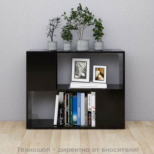 ТВ шкаф, черен, 80x24x63 см, инженерно дърво