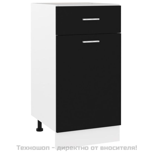 Долен шкаф с чекмедже, черен, 40x46x81,5 см, ПДЧ