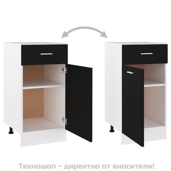 Шкаф с чекмеджета "Lyon", черен, 40x46x81,5 см, инженерно дърво