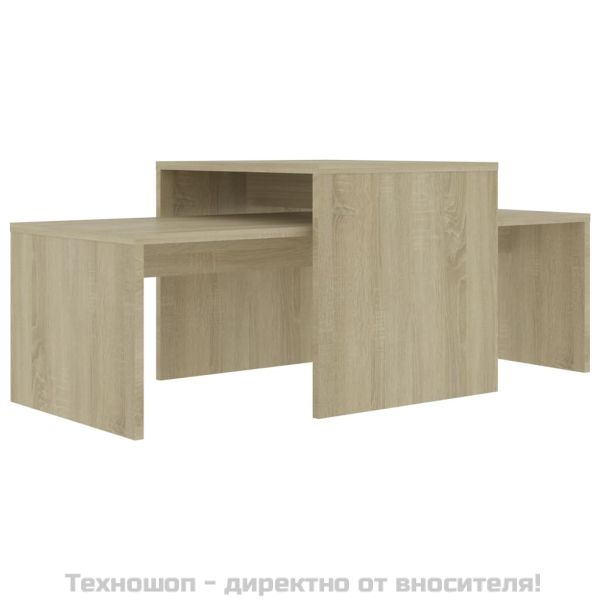 Комплект маси за кафе, дъб сонома, 100x48x40см, инженерно дърво