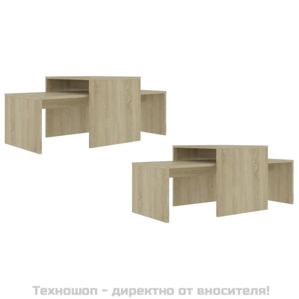 Комплект маси за кафе, дъб сонома, 100x48x40см, инженерно дърво