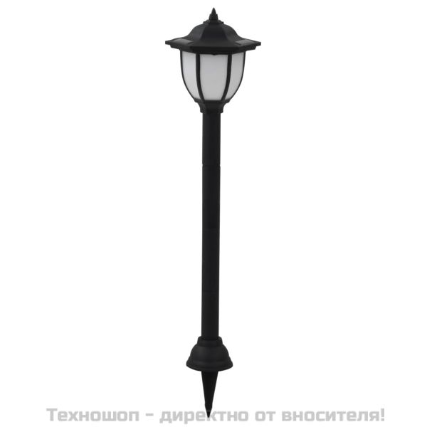 Градински соларни лампи, 3 бр, LED, черни