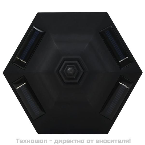 Градински соларни лампи, 3 бр, LED, черни