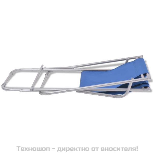 Накланящи се къмпинг столове, 2 бр, стомана, сини