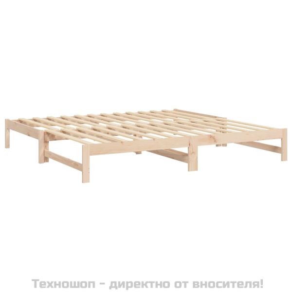 Разтегателна кушетка, 2x(100x200) см, борово дърво масив