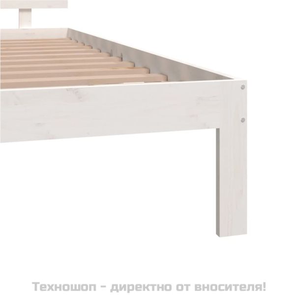 Рамка за легло, бяла, бор масив, 140x190 см