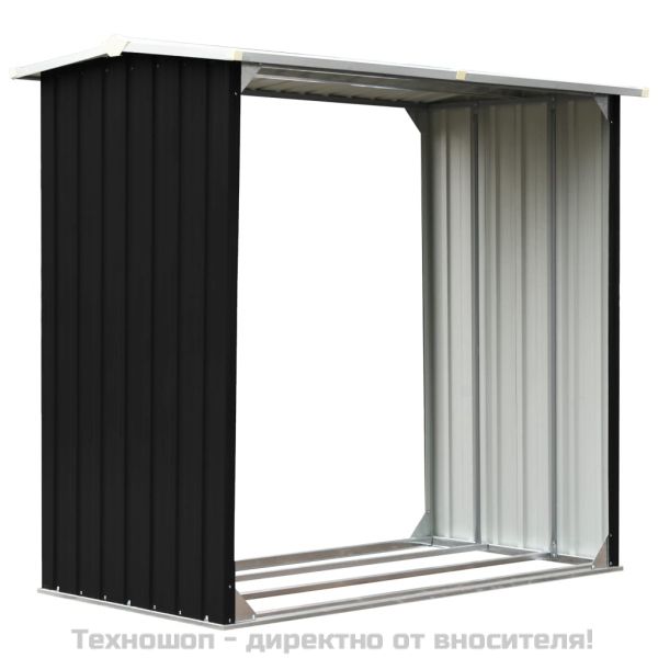 Навес за дърва, поцинкована стомана, 172x91x154 см, антрацит